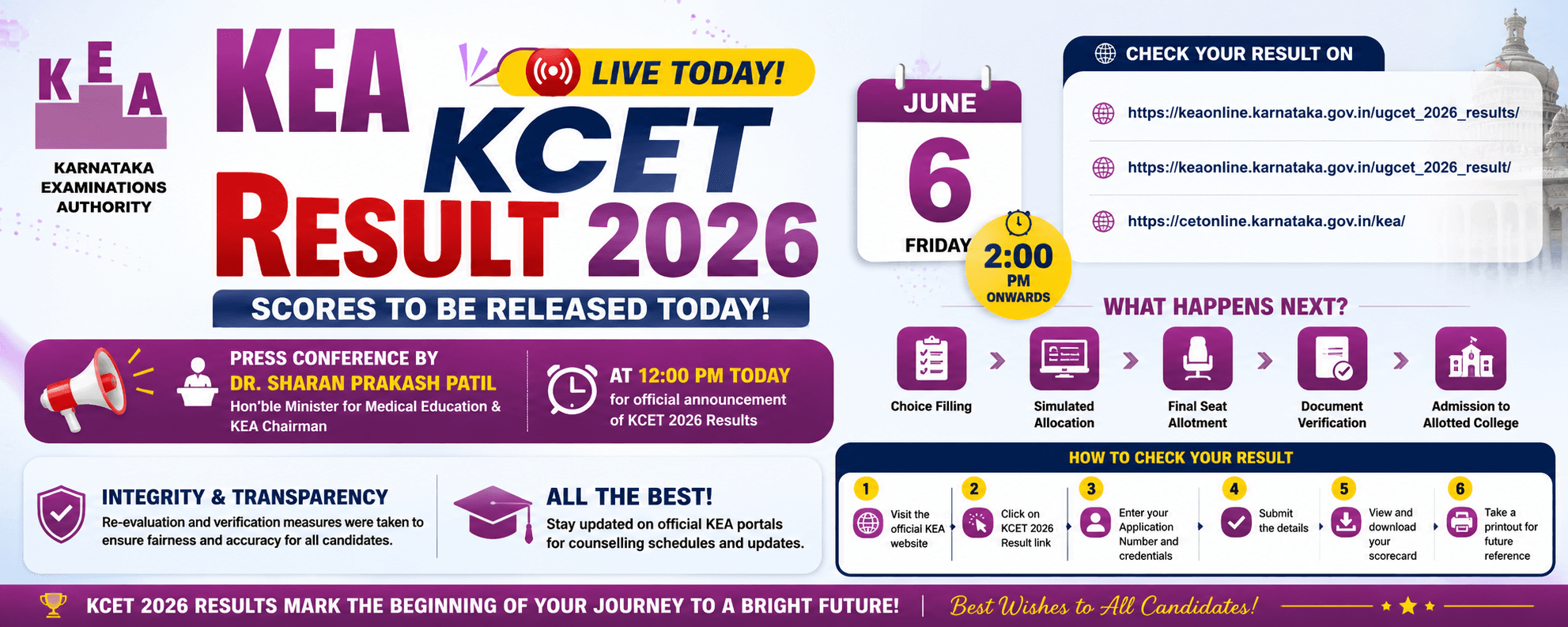 KEA KCET ഫലം 2026 ഇന്ന് ഉച്ചയ്ക്ക് 2 മണിക്ക്: സ്കോർ പുറത്തുവിടും — നേരിട്ടുള്ള ലിങ്കും വിശദാംശങ്ങളും