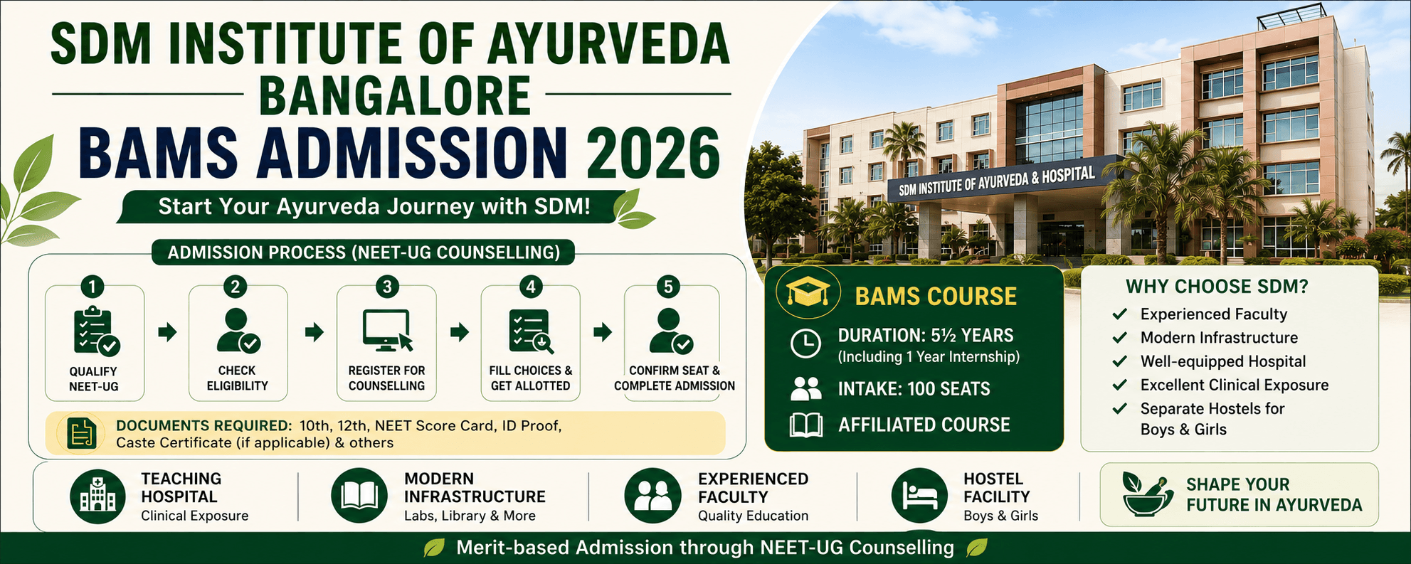 SDM Institute of Ayurveda Bangalore Admission Process 2026: Complete Guide for BAMS Aspirants